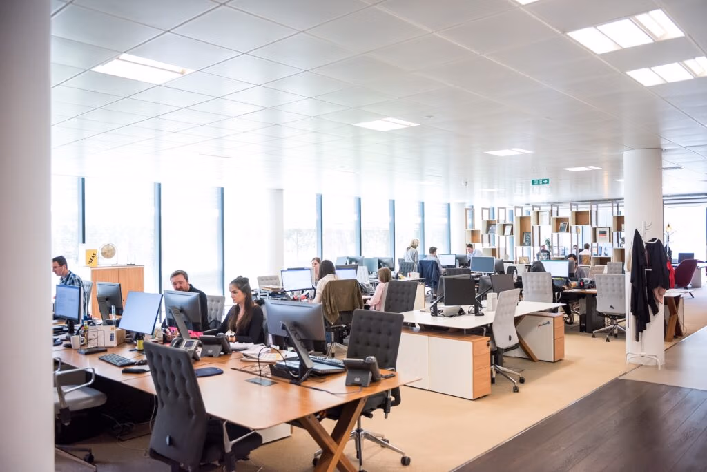 Salesforce implementation: office with team of workers sat at their desks